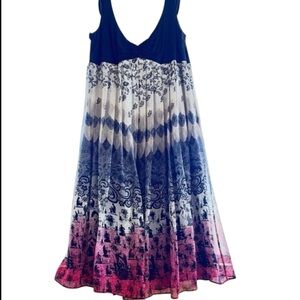 NWOT Laundry by Shelli Segal Baby Doll Dress with Silk Ombré Skirt